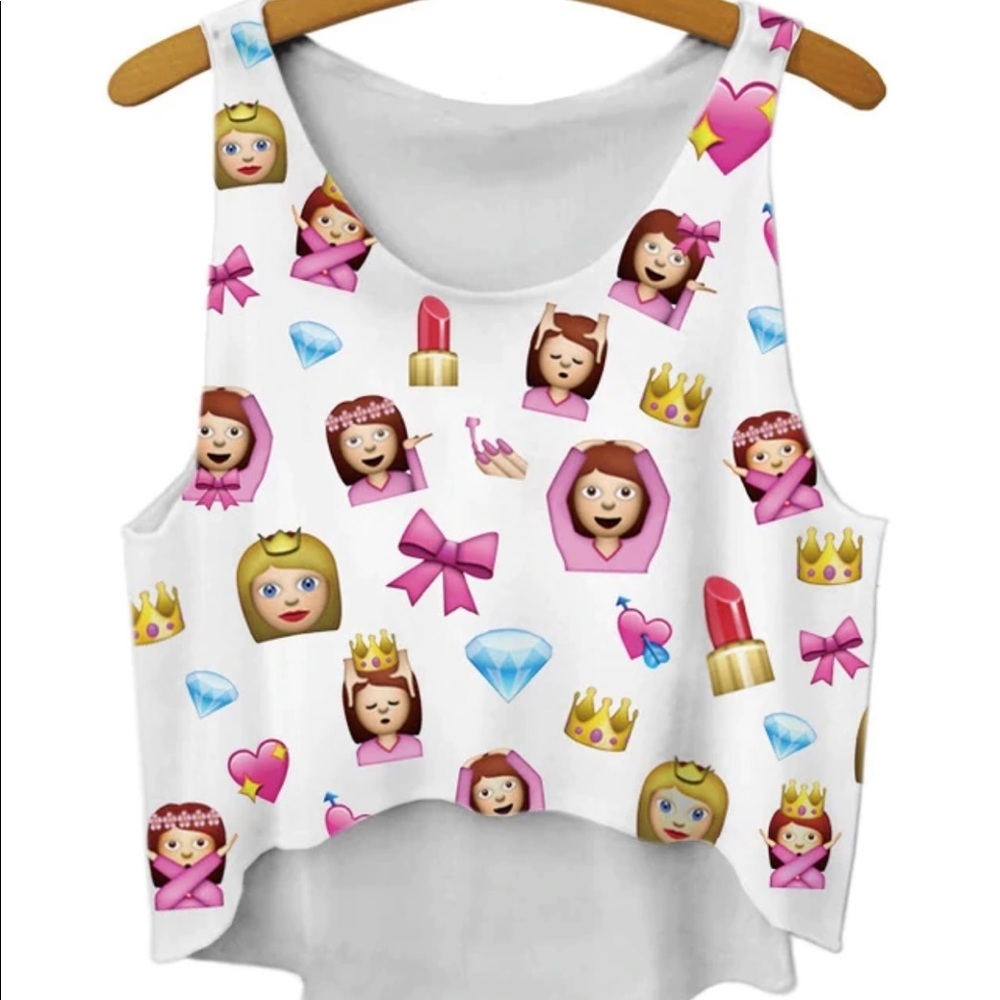 Emoji princess crop top